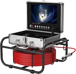 Sewer Pipe Inspection Camera With 9 Inch LCD Screen - Industrial Pipeline Drain Endoscope, Waterproof IP68 (F951DC17-50M)