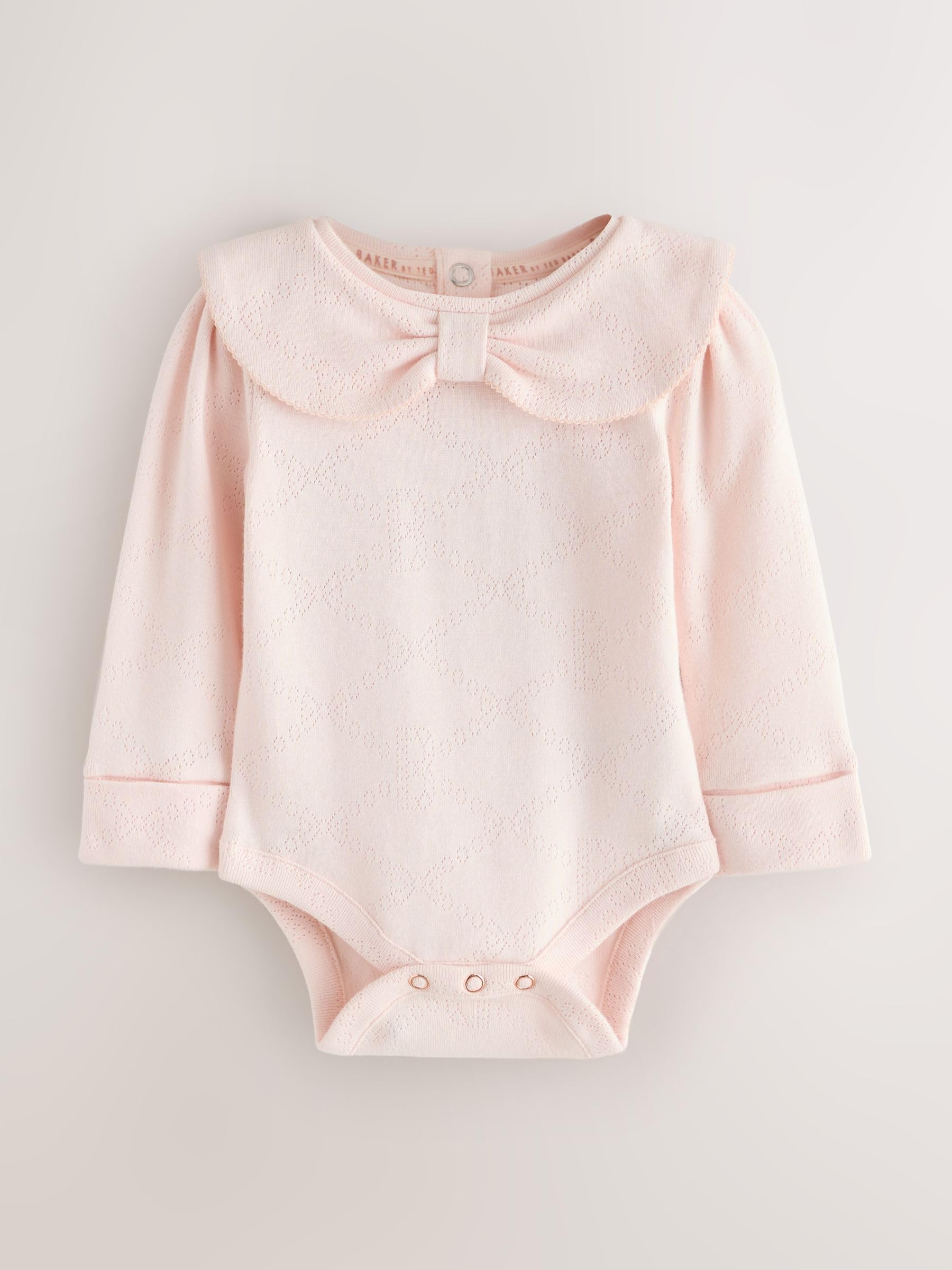 Baby Mädchen Bodysuit mit Lochstickerei mit Schleife und Leggings im 2er-Set