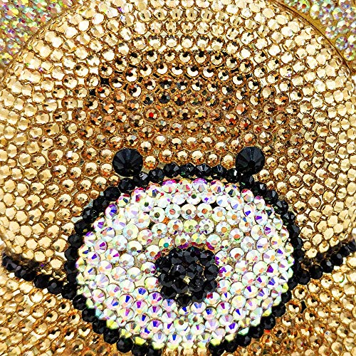 Image of Boutique De FGG Bear Evening Bags and clutches for Women Formal Crystal Clutch Purse Party Animal Rhinestone Handbags,Mini
