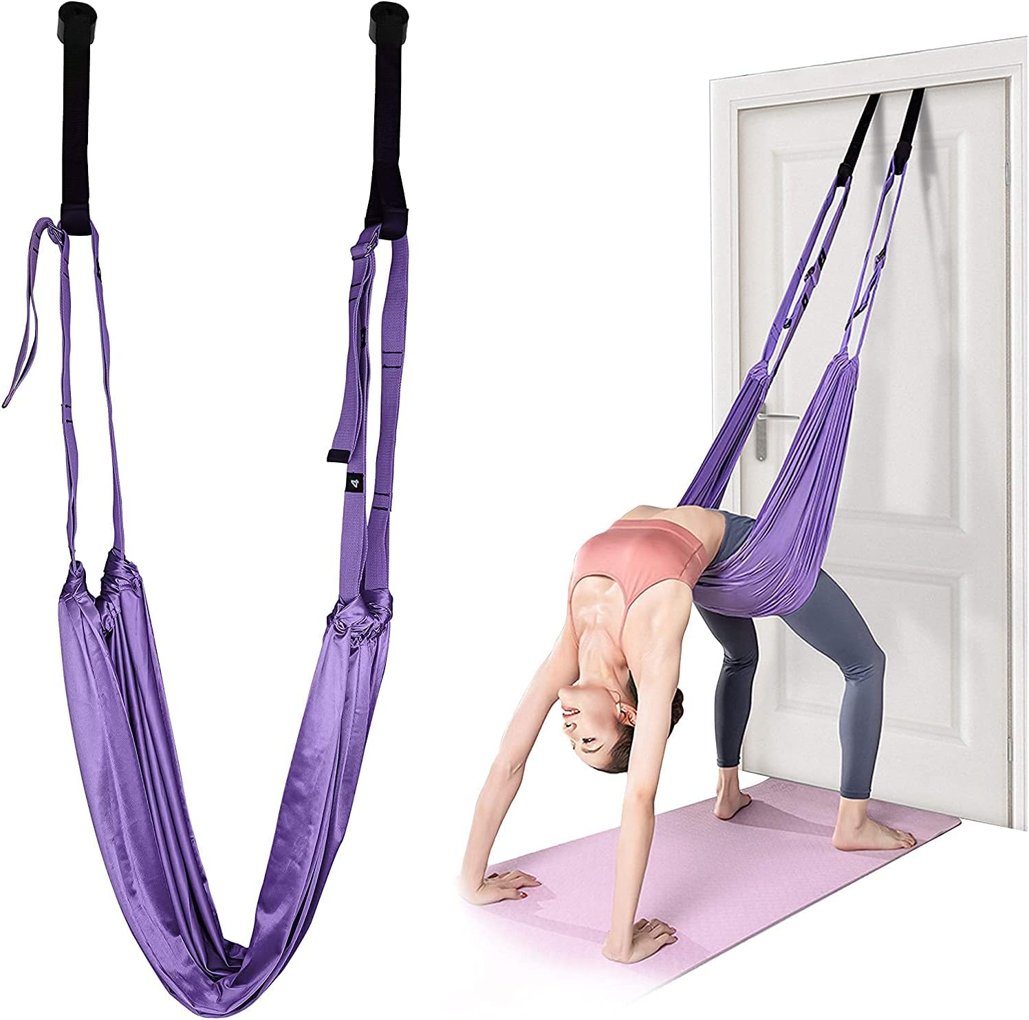 COOLBABY Lifelog Yoga Resistance Band Fitness Stretching Strap Dance Lower Waist Training,Leg Stretching Assist Trainer,Adjustable Back Bend Assist Trainer,Yoga Stretching Strap,Home