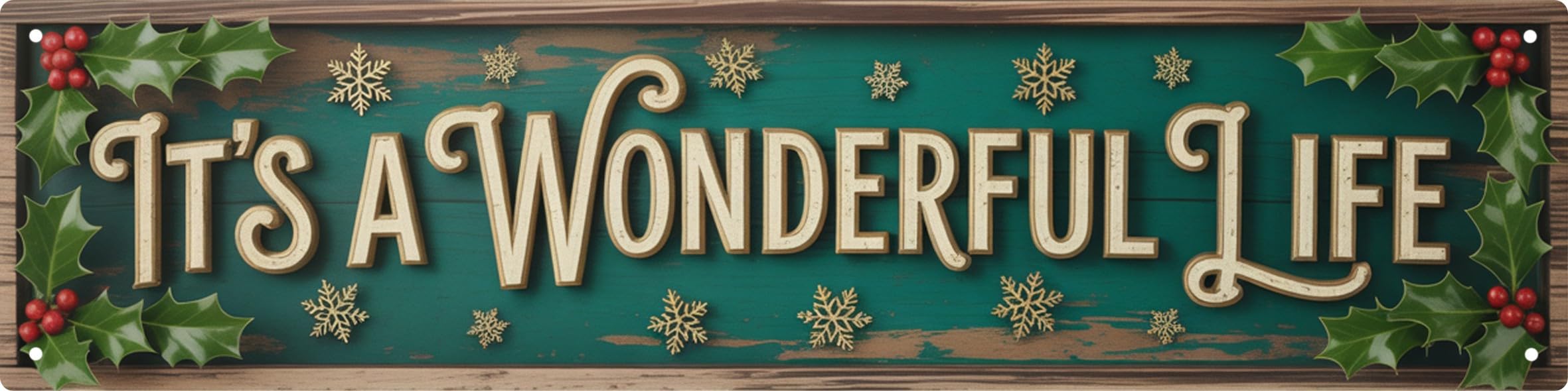 WSUPBPR Wonderful Life Metal Sign 4x16in Inspirational Plaque for Home Wall Decor Classic Gift