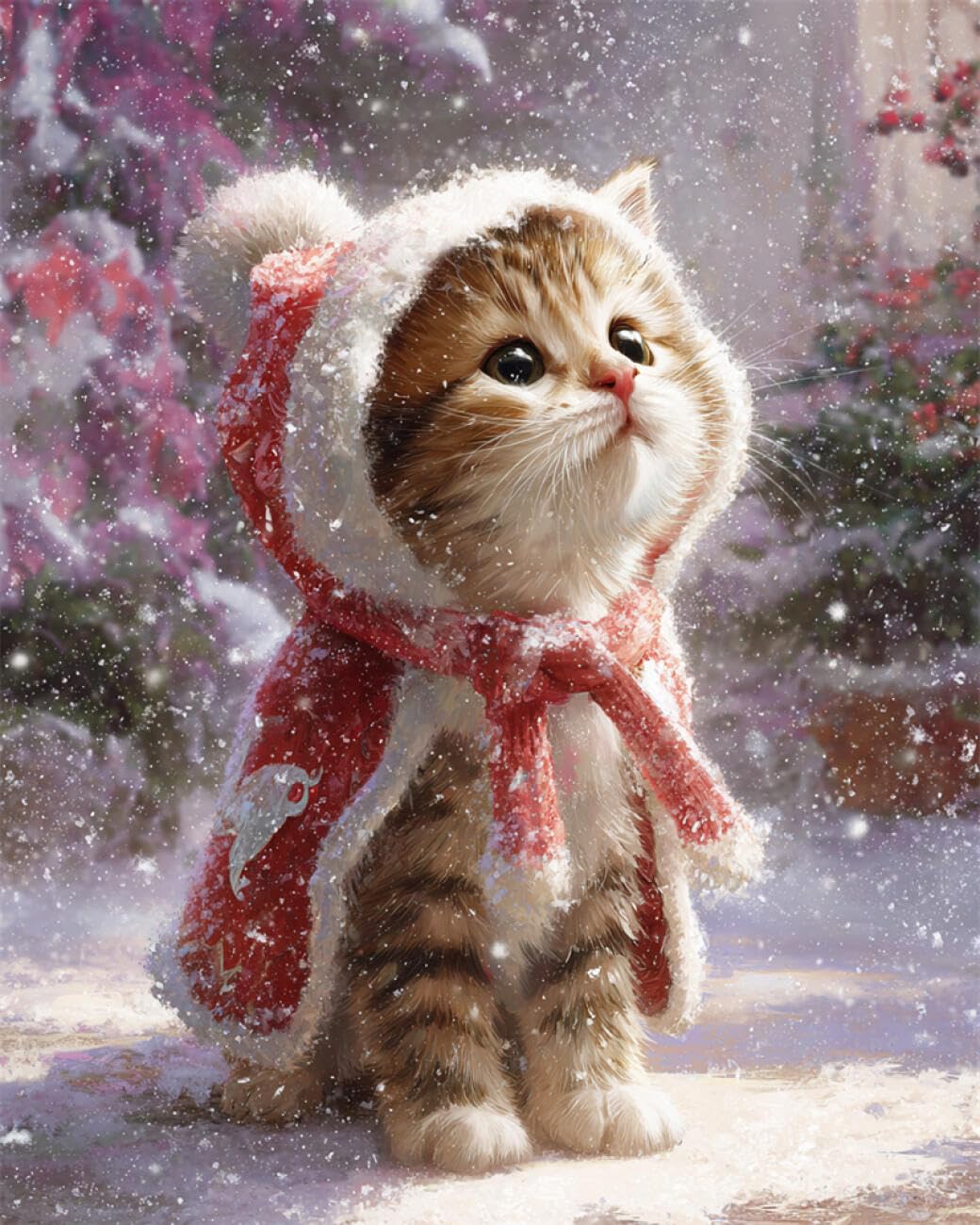 RKFLGEW DIY Bead Embroidery Kit Cartoon Cat 50x70cm