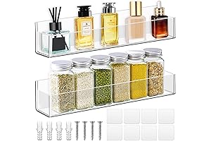 Acrylic Shelves for Versatile Vertical Storage, Clear Wall-Mounted Shelves for Space Optimization