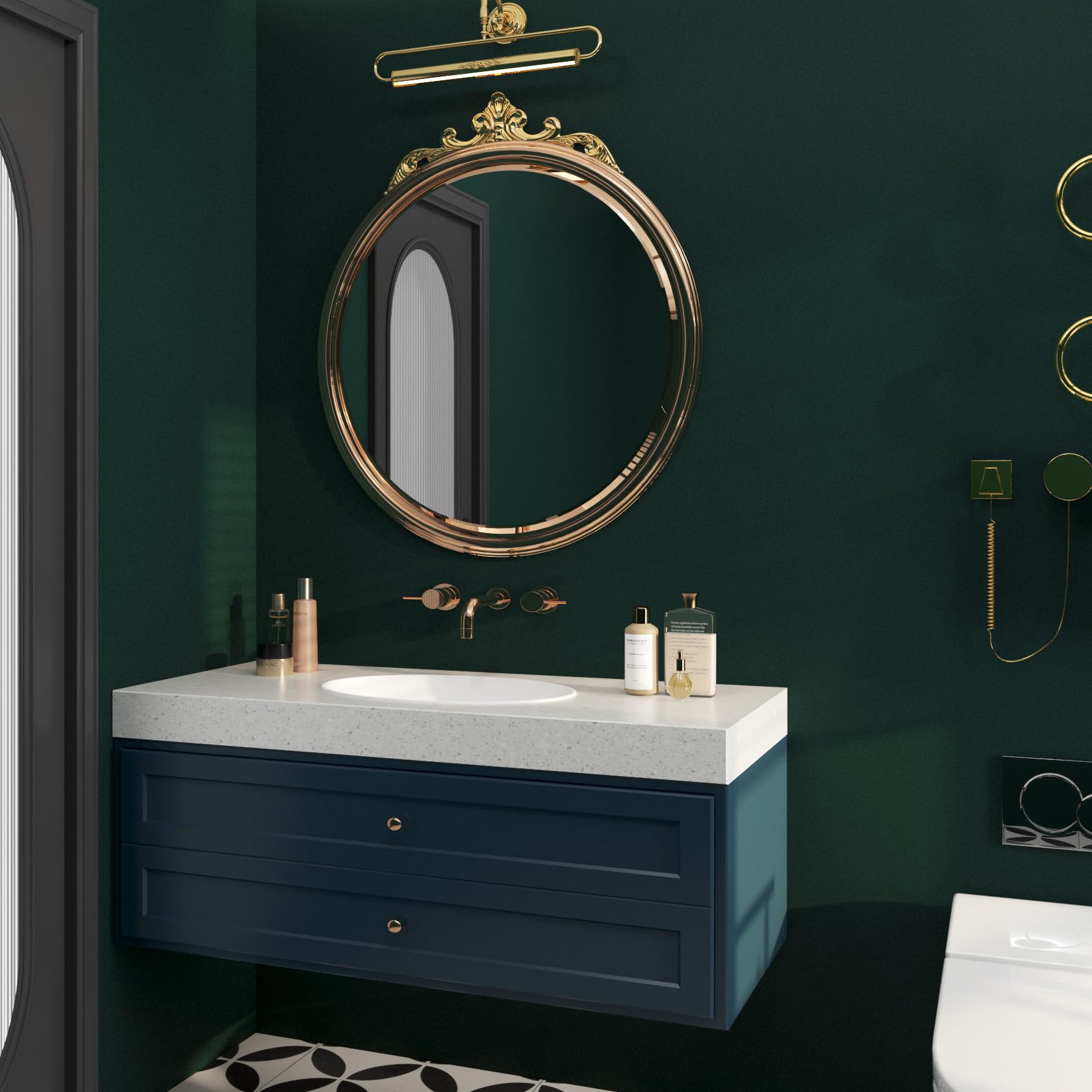 ReWallpaper Peel and Stick Wallpaper Green Sticky Back Plastic Roll Dark Green 40cm×7m Bedroom Wallpaper for Adults Teenagers Green Vinyl Film for Furniture Stickers Shelves Cabinets Desks - Image 2