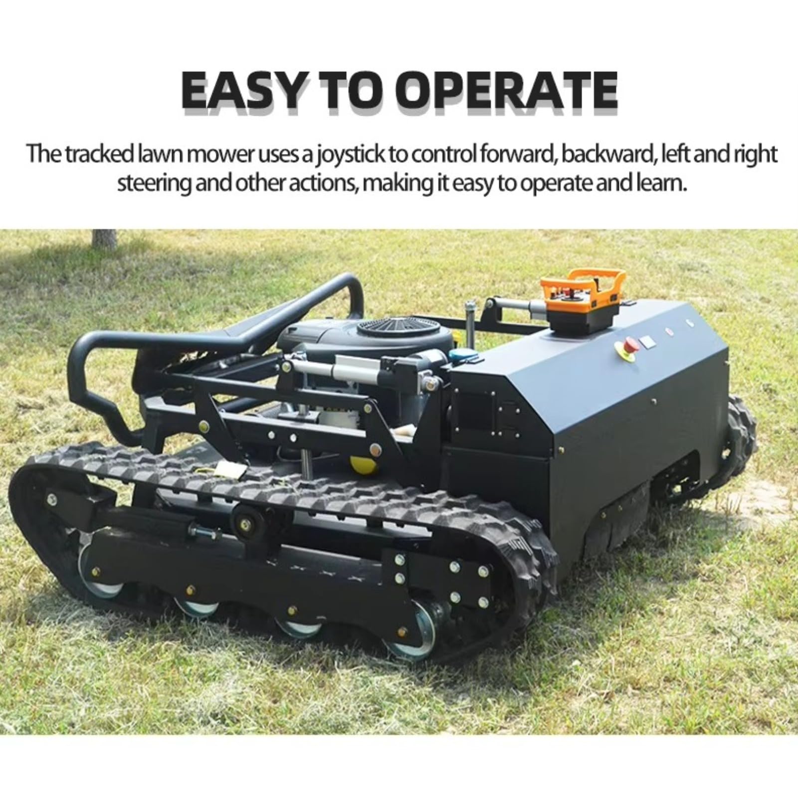 Cortacésped remoto inalámbrico, cortador de césped RC con accionamiento de orugas para pendientes y suelo irregular, cortacésped de fácil control para mantenimiento de patio y granja