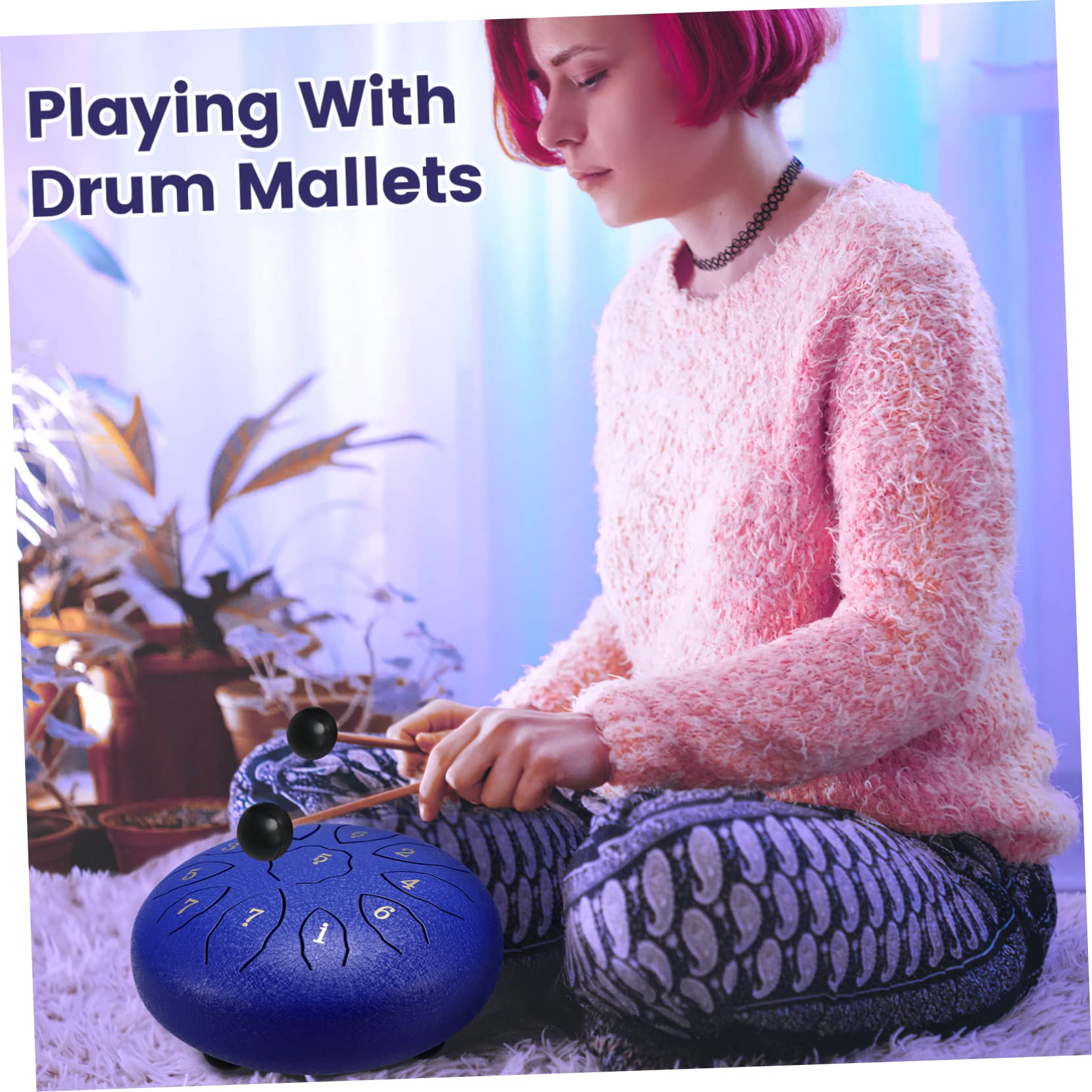 VICASKY Batería Etérea De De Lengüetas De Percusión con Baquetas Libro De Música y Bolsa De Almacenamiento Adultos Instrumento De Percusión para Aprender Tocar El