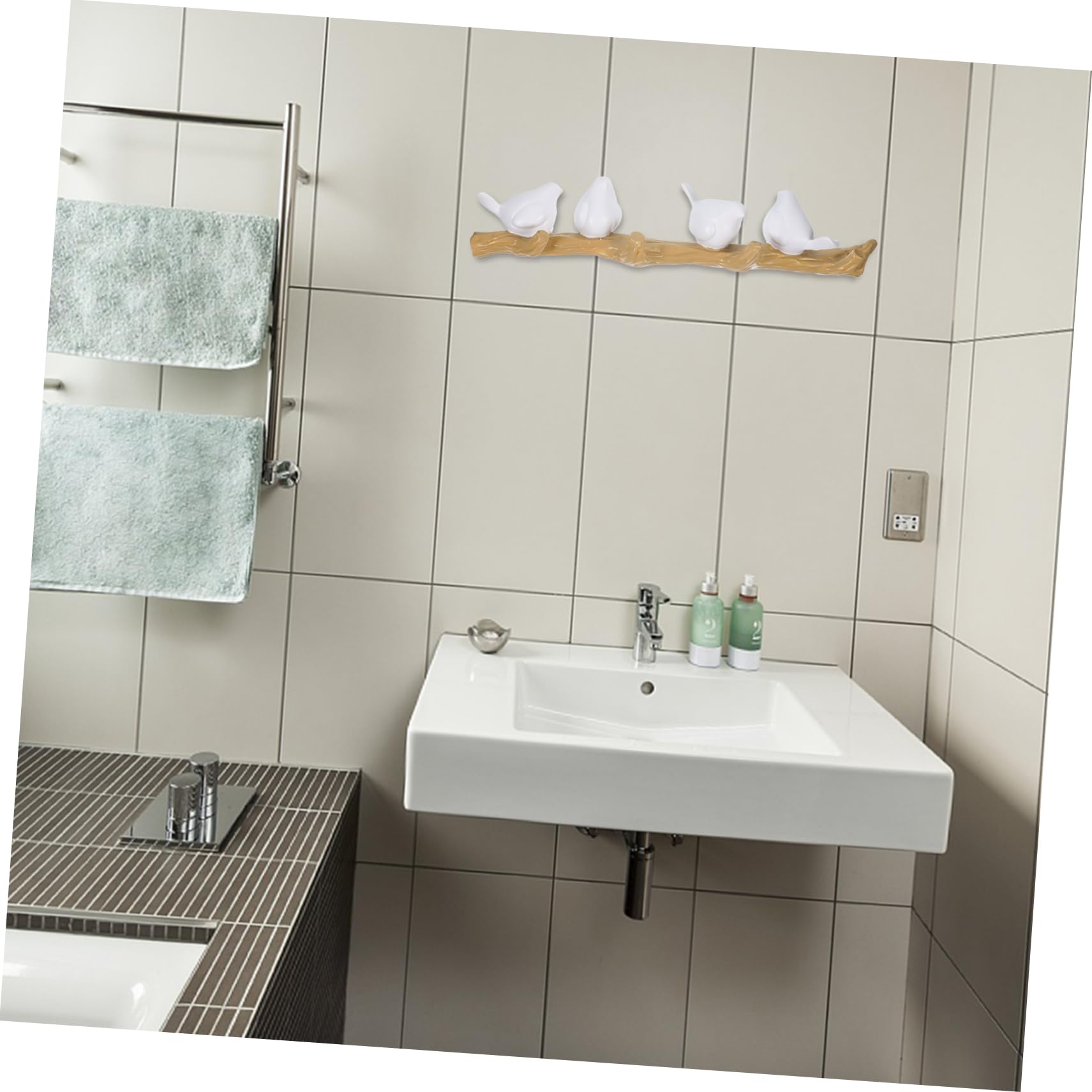 ABOOFAN Portachiavi Da Parete Appendiabiti Decorativi Uccelli Decorazione Da Parete Rustica Non Perforabile Facile Da Installare