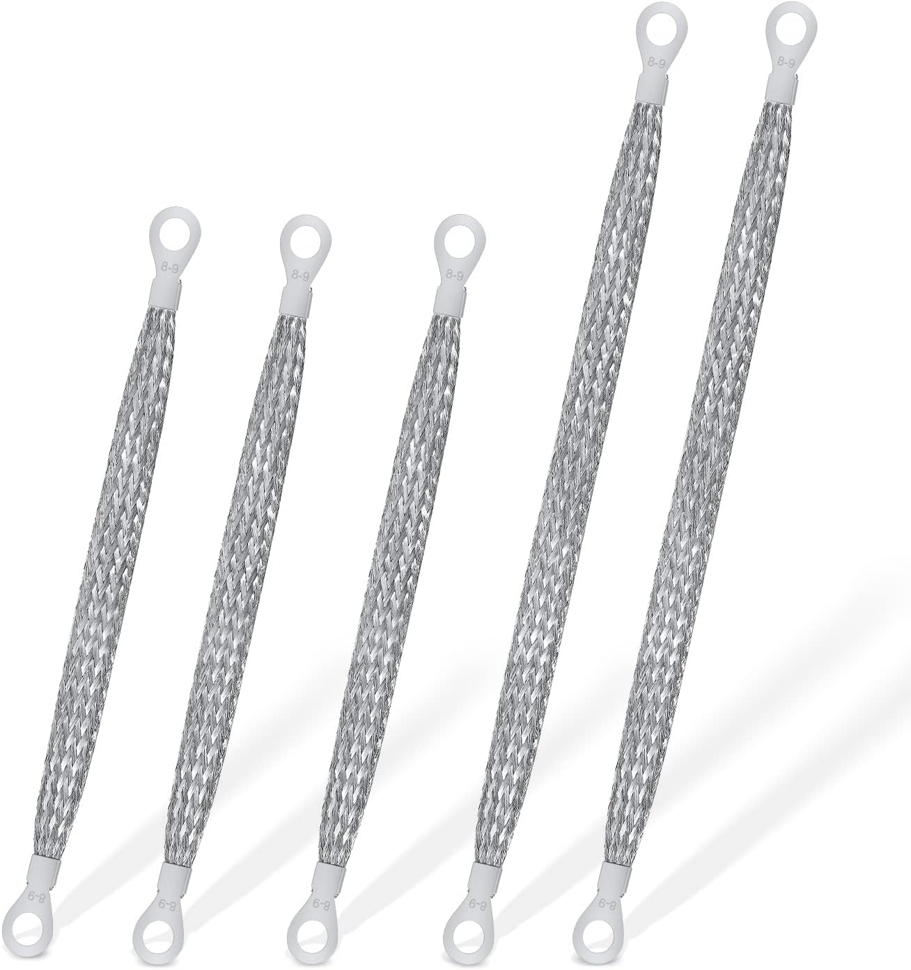 Engine Ground Straps, 3PCS 10" x 1/2" and 2PCS 13" x 1/2" Universal Car