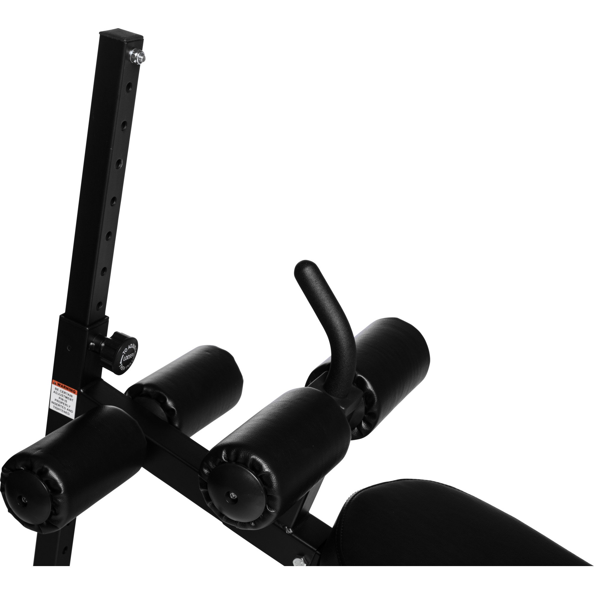 GORILLA SPORTS® Sit Up Bank 18-fach verstellbar, bis 200 kg, Stahl, Schwarz | Mit gepolsterter Bein- und Kniestütze, 4,75–100° Winkel und rutschfesten Füßen; Bauchtrainer, Rückentrainer, Fitnessbank