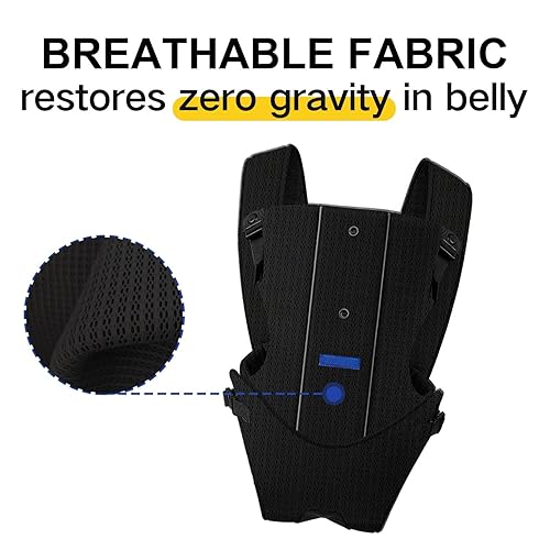 Miniatura 2 de Portabebés, portabebés para recién nacidos hasta niños pequeños, ergonómico, portabebés fácilmente ajustable, portabebés ligero (carne, negro)