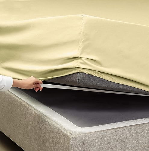 Miniatura 4 de Clara Clark Sábana bajera individual, sábana bajera solamente. Mantente en forma en el colchón con correas elásticas en las esquinas, sábana bajera