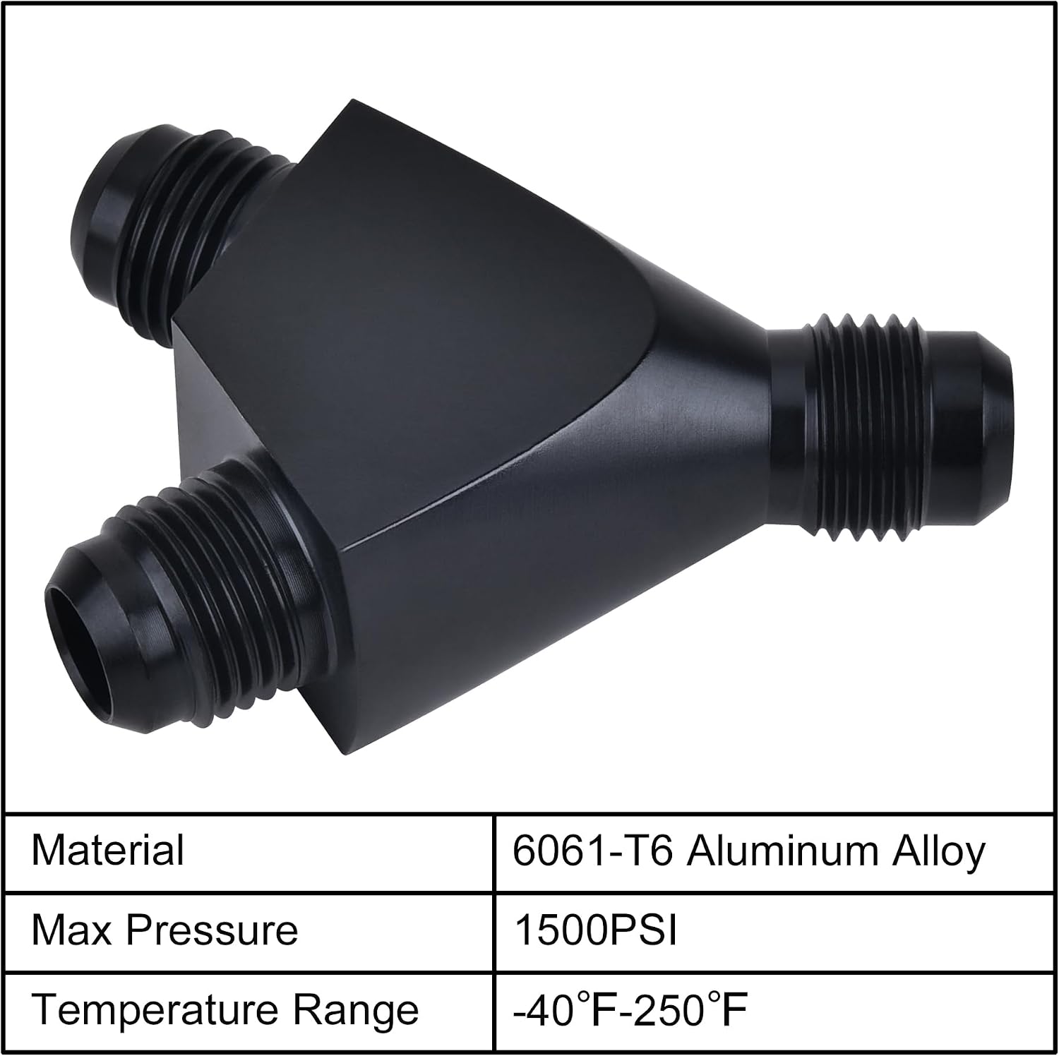 EVIL ENERGY 6AN Y Block Flare Fitting Adapter Union Splitter Black