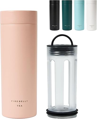 Miniatura 10 de Firebelly Tea, Taza infusor de té de viaje con colador, vaso aislado para té o café de hojas sueltas, botella a prueba de fugas para bebidas