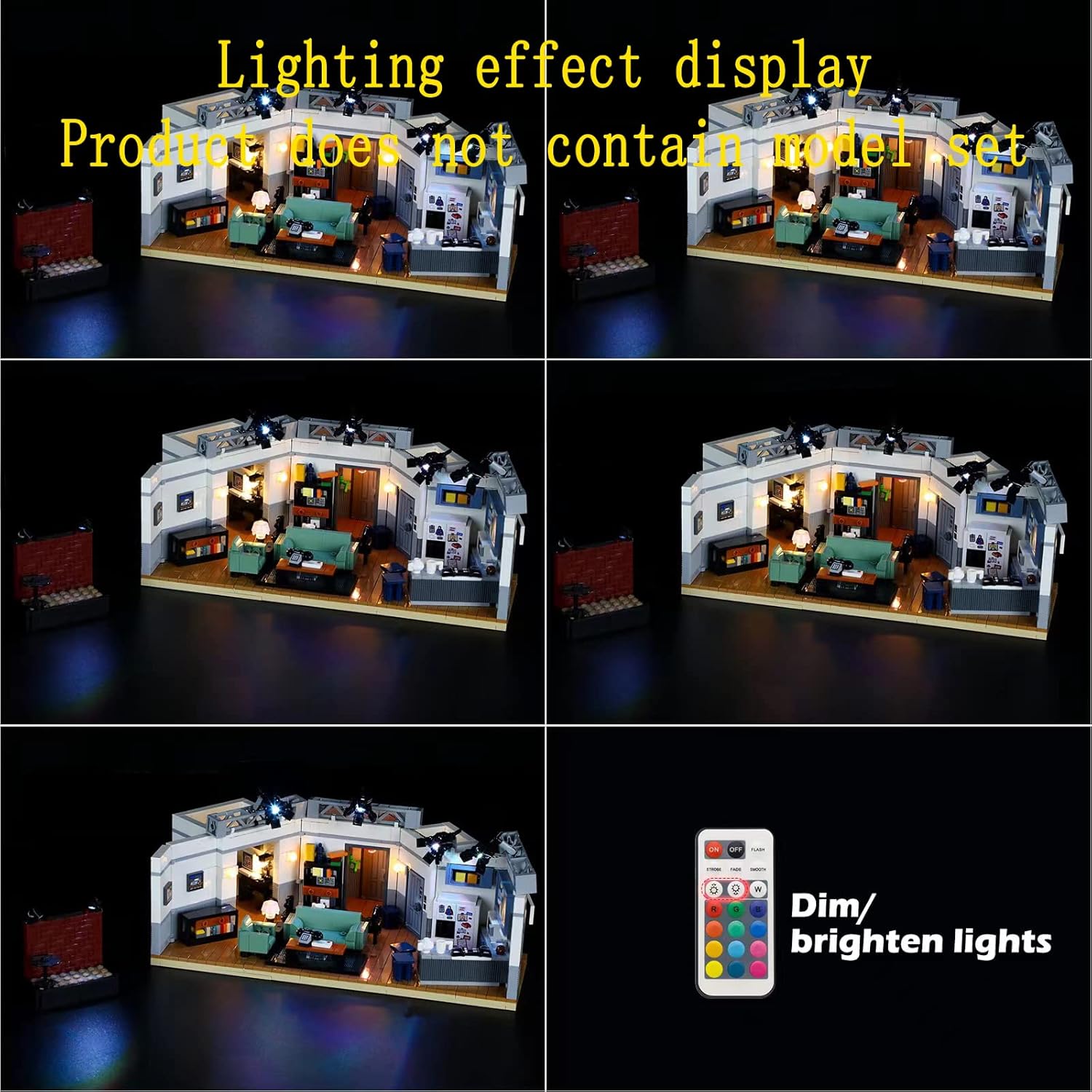 GEAMENT LED Light Kit (Remote Control) Compatible with Lego Seinfeld - for Ideas 21328 Building Model (Model Set Not Included)