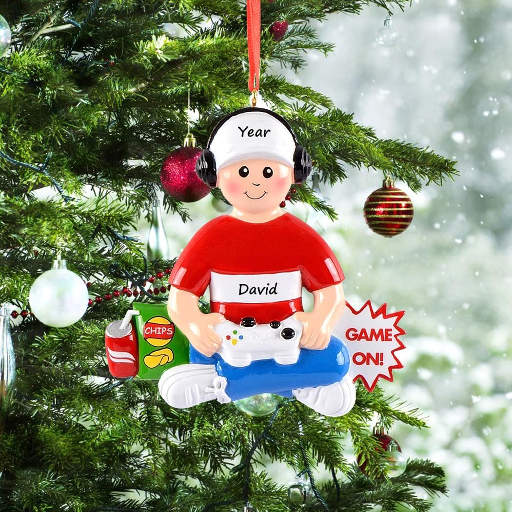 Gamer Christmas Ornament 2026 | Personalized Video Game Gift image 2
