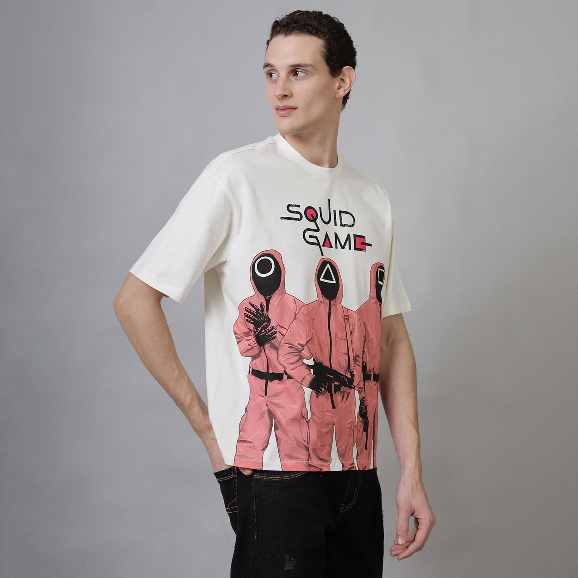 Free Authority Camiseta oficial del juego del calamar para hombre, de media manga, cuello redondo, estampado gráfico, de algodón, ajuste holgado