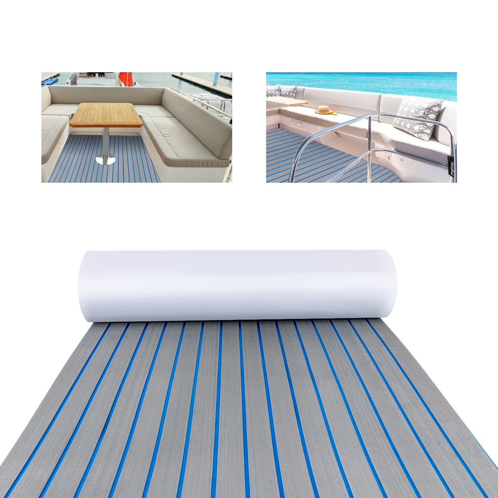 Tappeto da barca in schiuma teak, effetto Eva 240 x 90 cm, spessore 6 mm, adesivo per il pavimento antiderrapante per barche Yacht, Caravan veicoli ricreativi pavimenti da giardino