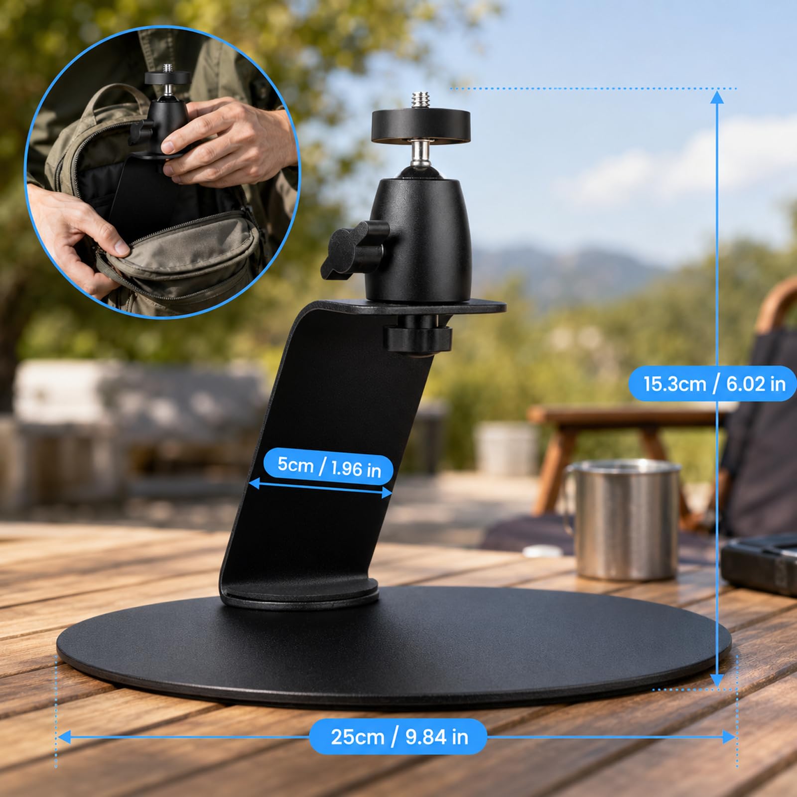 Desktop Projektorständer, Beamer Ständer 360° Drehbar Tisch Beamer Ständer mit 1/4-Zoll-Schraubschnittstelle Projektor Halterung für Mini-Projektoren Kamera Monitor (B)