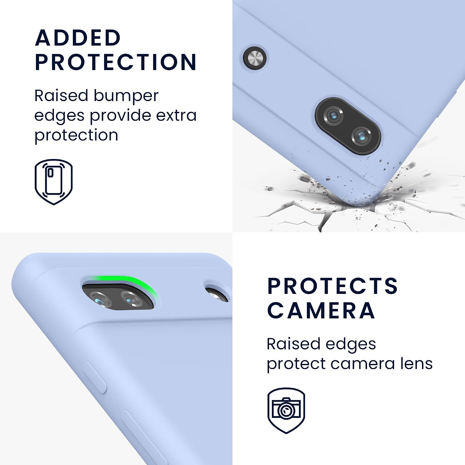 kwmobile Case Compatible with Google Pixel 6a Case - TPU Silicone Phone Cover with Soft Finish - Light Blue image 3