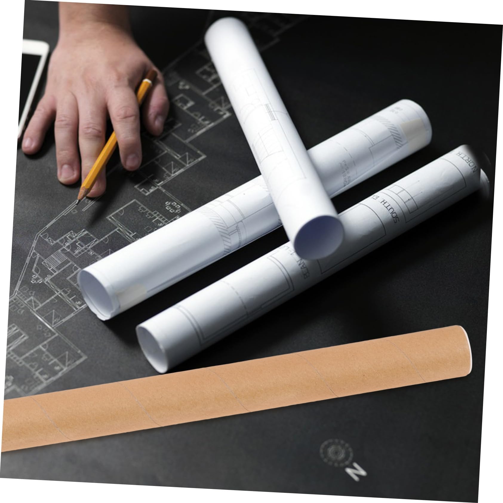 Tube En Carton Kraft 19.69In Pour Rangement Et Transport D'Affiches Documents Œuvres D'Art