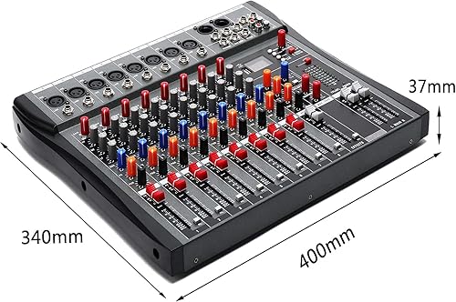 Miniatura 4 de MECCTP Consola de tablero de sonido mezclador de 8 canales, mezclador de amplificador de estudio en vivo con unidad USB para estudio de grabación en