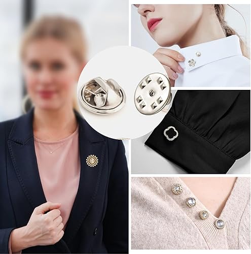 Miniatura 7 de Parte trasera de alfiler de solapa, 50 piezas para broche de corbata, sombrero, insignia, respaldos de alfiler de latón, color níquel