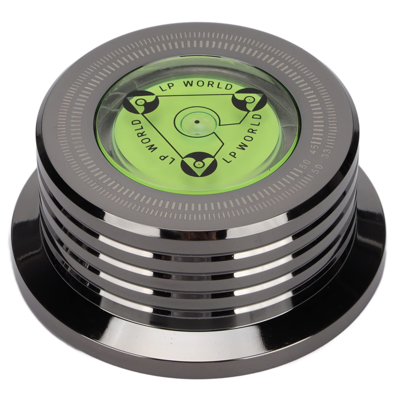 Generic Stabilisateur de Disque Vinyle en Aluminium de qualité Supérieure pour Tourne-Disque avec Nivellement à Bulles pour Les Amateurs de Musique, Stabilisateur Universel de Disque Vinyle (Noir