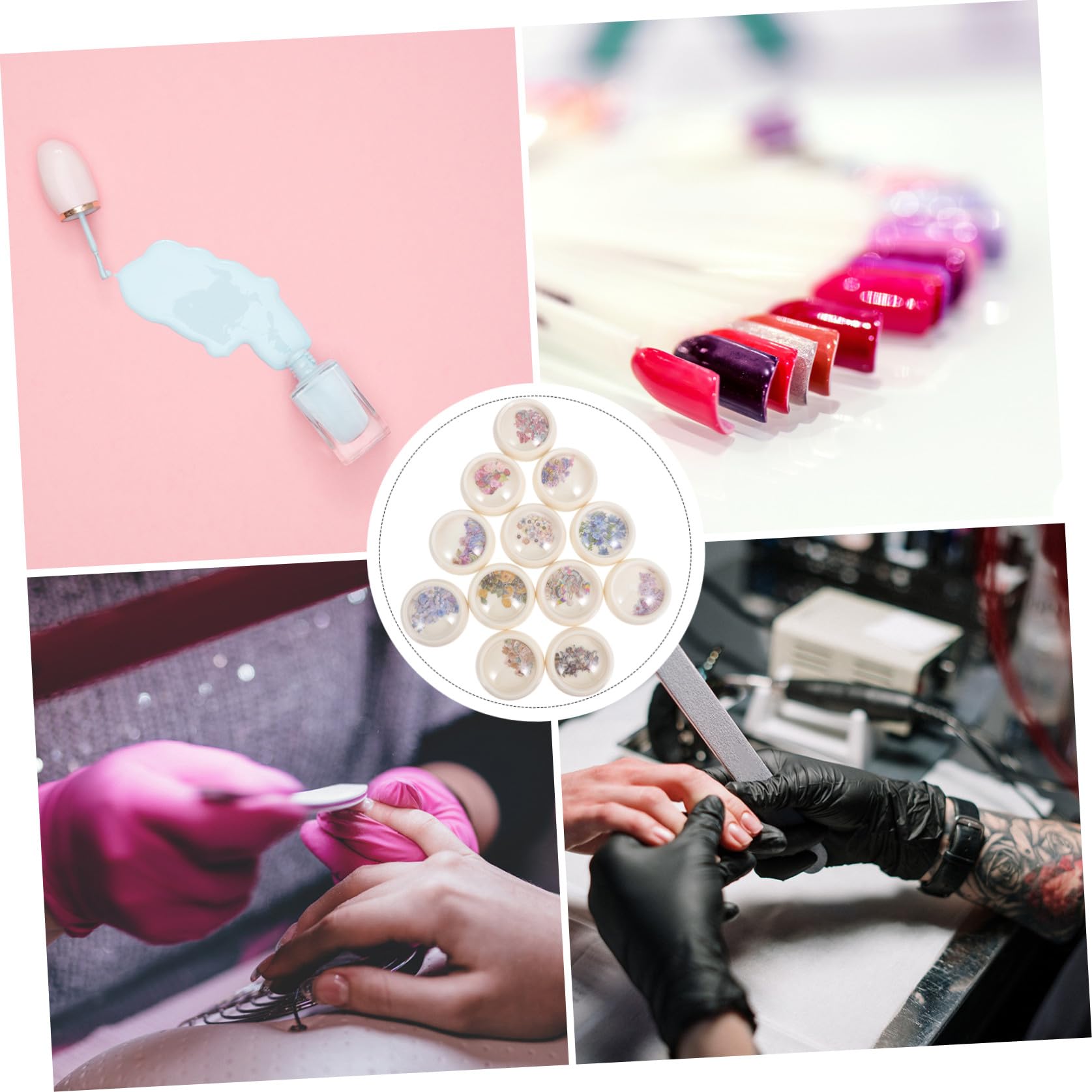 Beaupretty 2 Juegos Pegatinas De Uñas Calcomanías De Uñas Pegatinas De Colores Calcomanía De Uñas Adornos Rebanadas De Arte De Uñas Encantos De Manicura Pulpa De Madera 12 Cajas*2