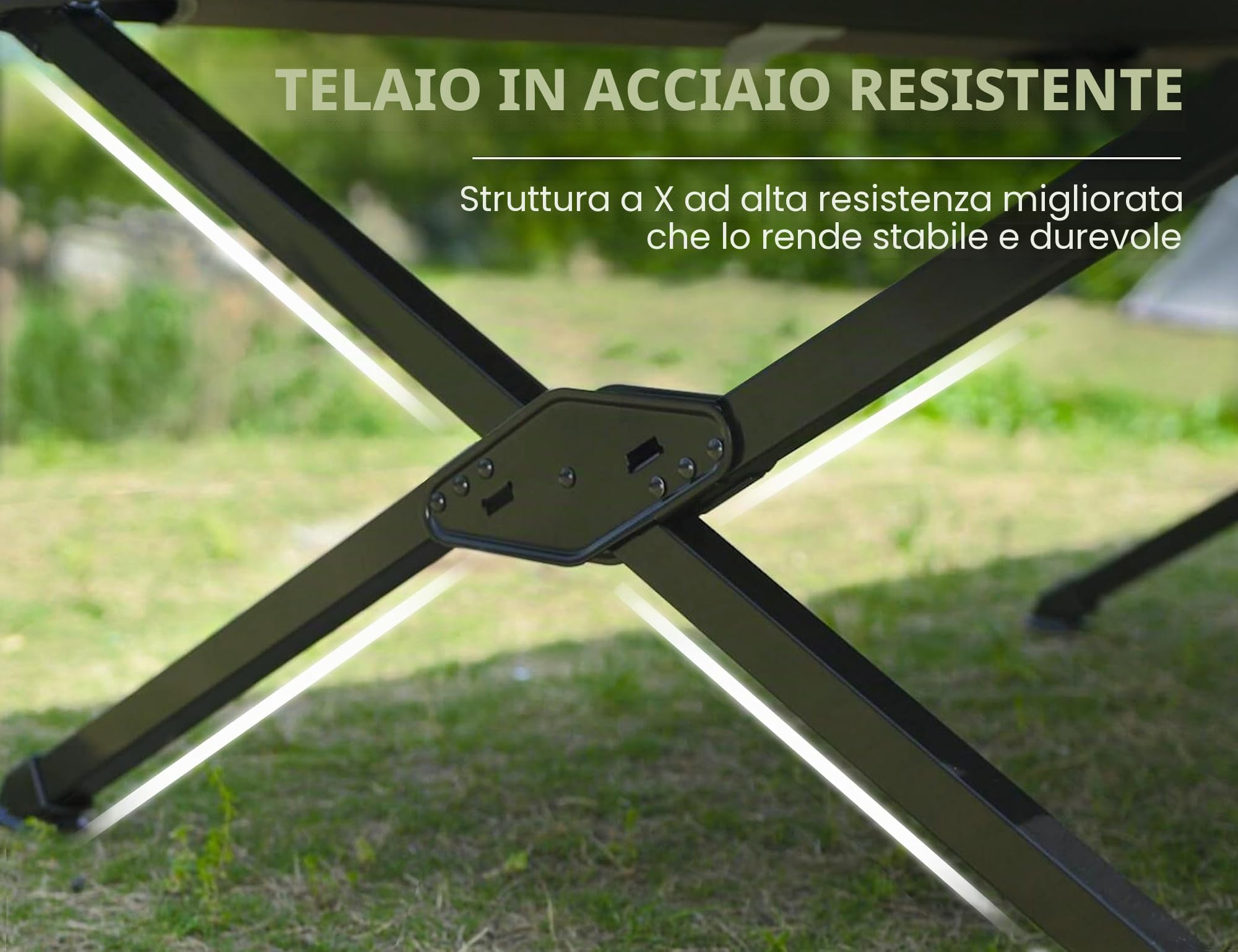 EVER ADVANCED Letto da campeggio per adulti, supporto da 250 kg