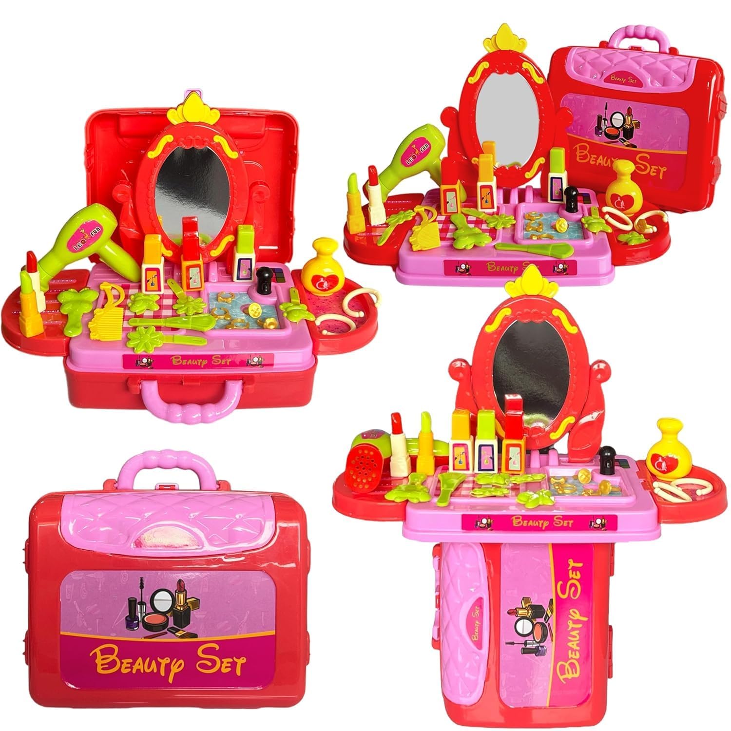 Coracy 3 in 1 Cosmetic and Beauty Salon Toy Set with Handy Gift Set 21 Pieces (Multicolour) 3