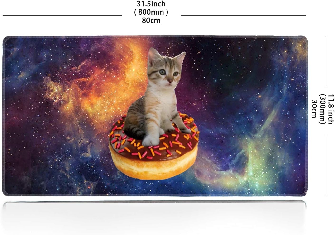 Uр Tо 50% оƒƒ ZYCCW Large Gaming XXL Mouse Pad with Stitched Edge 31.5x11.8x0.15 Marble Mouse Mat Customized Extended Gaming Mouse Pad Anti-Slip Rubber Base Mouse Pad for Computer (Space Donut Cat)