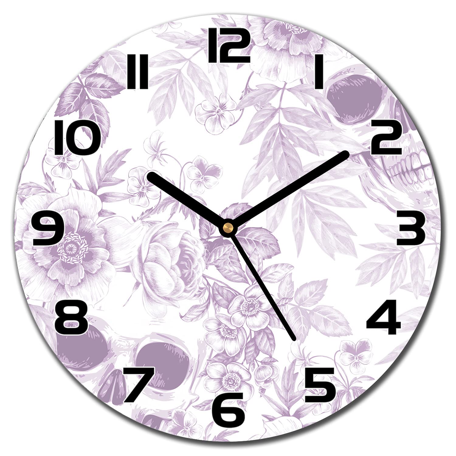 Horloge en verre Coloray : une décoration murale crâne rock pour salon moderne