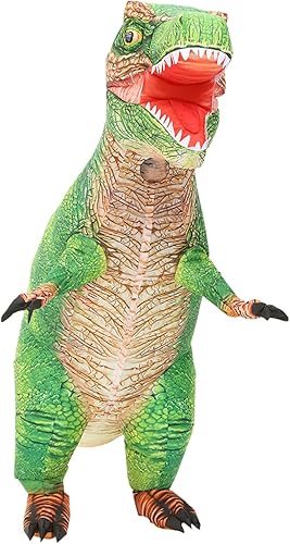 Miniatura 5 de Disfraz inflable de dinosaurio para adultos, disfraz inflable de Halloween para hombres y mujeres, divertidos disfraces inflables de dinosaurio para