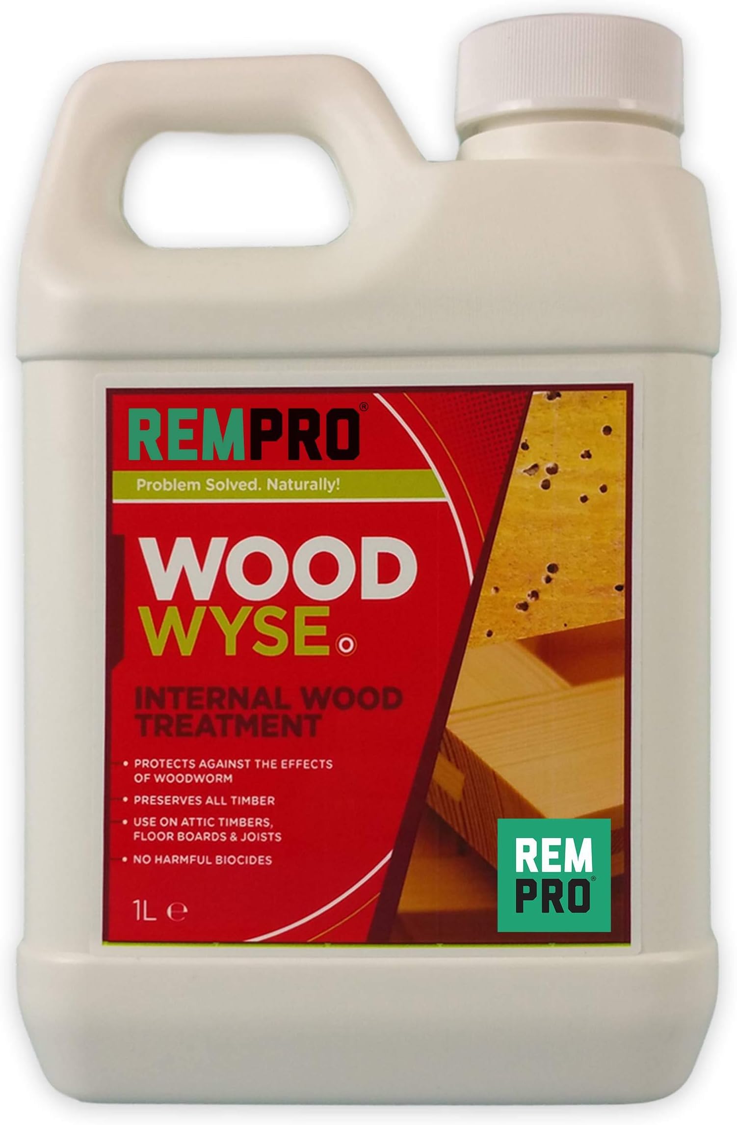 Rempro Internal Wood Sealer Concentrate for Woodworm & Dry Rot | Internal Pesticide-Free Treatment of Common Furniture Beetle