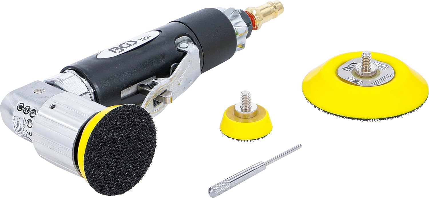 BGS 3291 Compressed Air Eccentric Angle Grinder/Polisher Adjustable with 30, 50, 75 mm Grinding Disc Holder