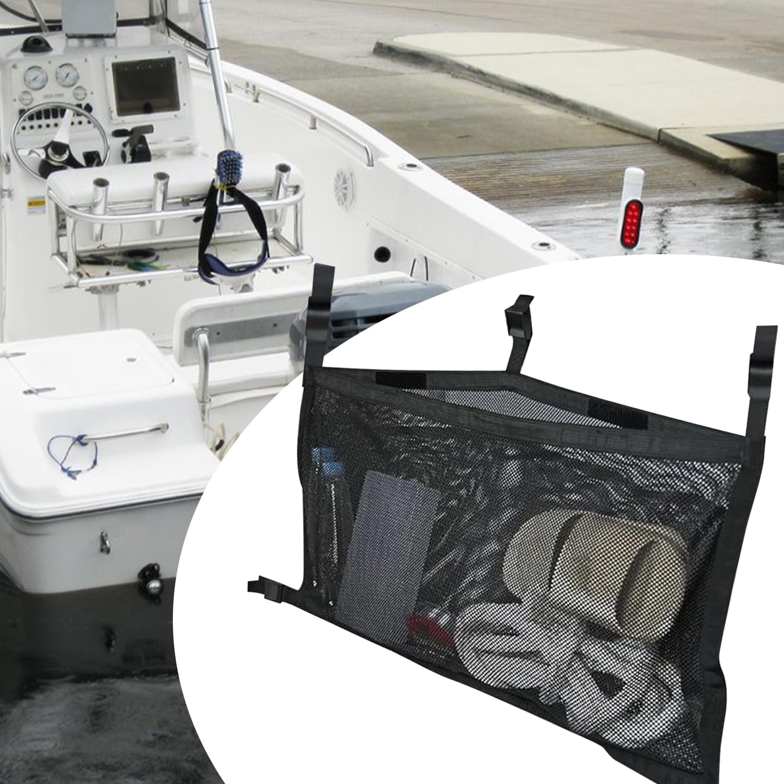 Sac de Rangement pour Bateau Leaning Post - Organiseur de Console de siège Durable et étanche, Porte-matériel Haut de Gamme | Range-amarre Polyvalent, appâts, Ligne et équipement de sécuri