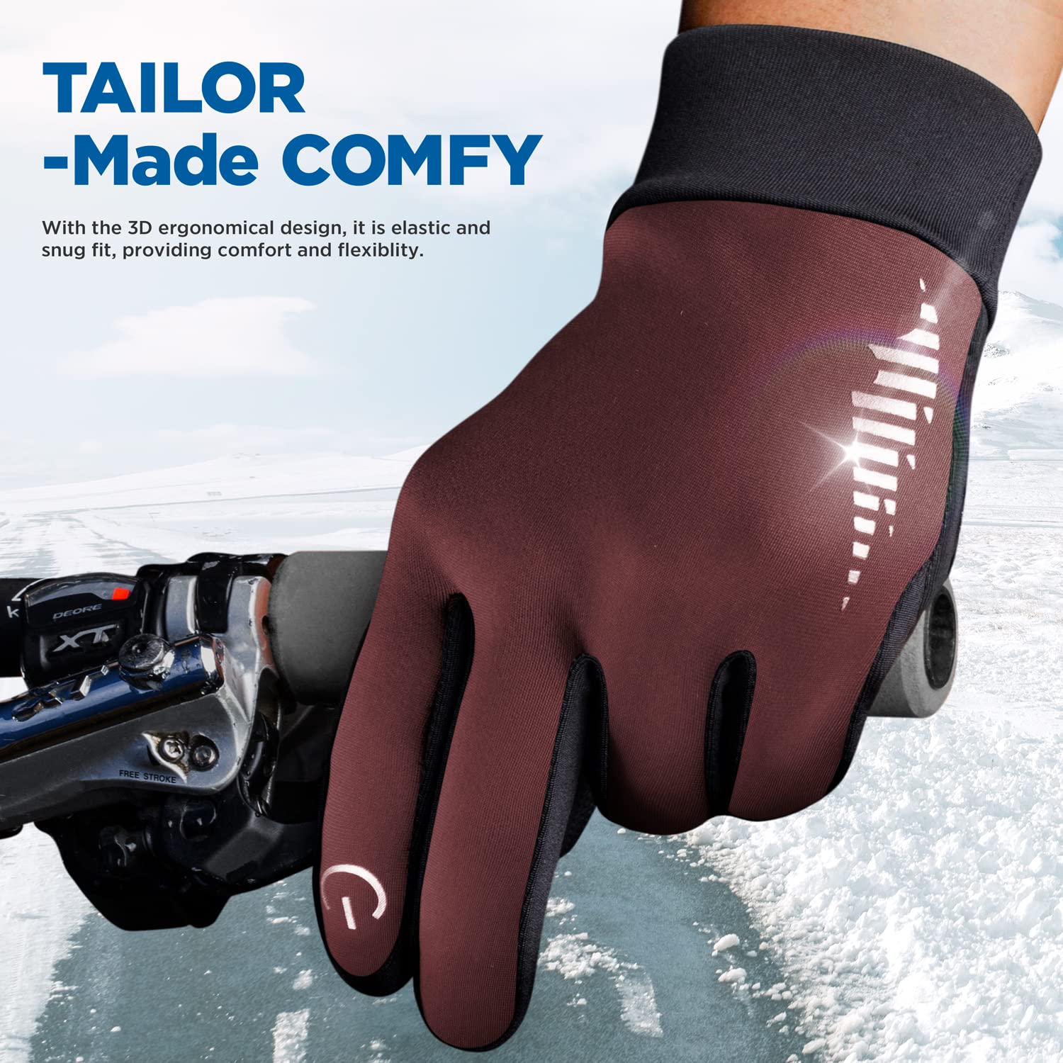 SIMARI Guanti termici invernali da uomo e donna, touch screen, antiscivolo, antivento, per guida, ciclismo, sci, lavoro, attività all'aperto SMRG102