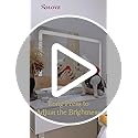 Vanity Mirror with Lights, 32" x 22" Large Lighted Vanity Mirror with Dimmable 3 Modes, LED Makeup Mirror, Touch Screen Control, USB Charging Port, Tabletop or Wall-Mounted