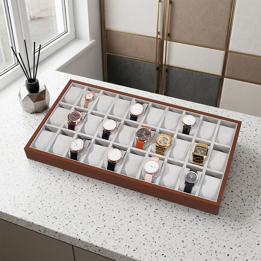 UNICRAFTALE Plateau Organiseur De Montres En Bois Range Bijoux Pour Tiroir