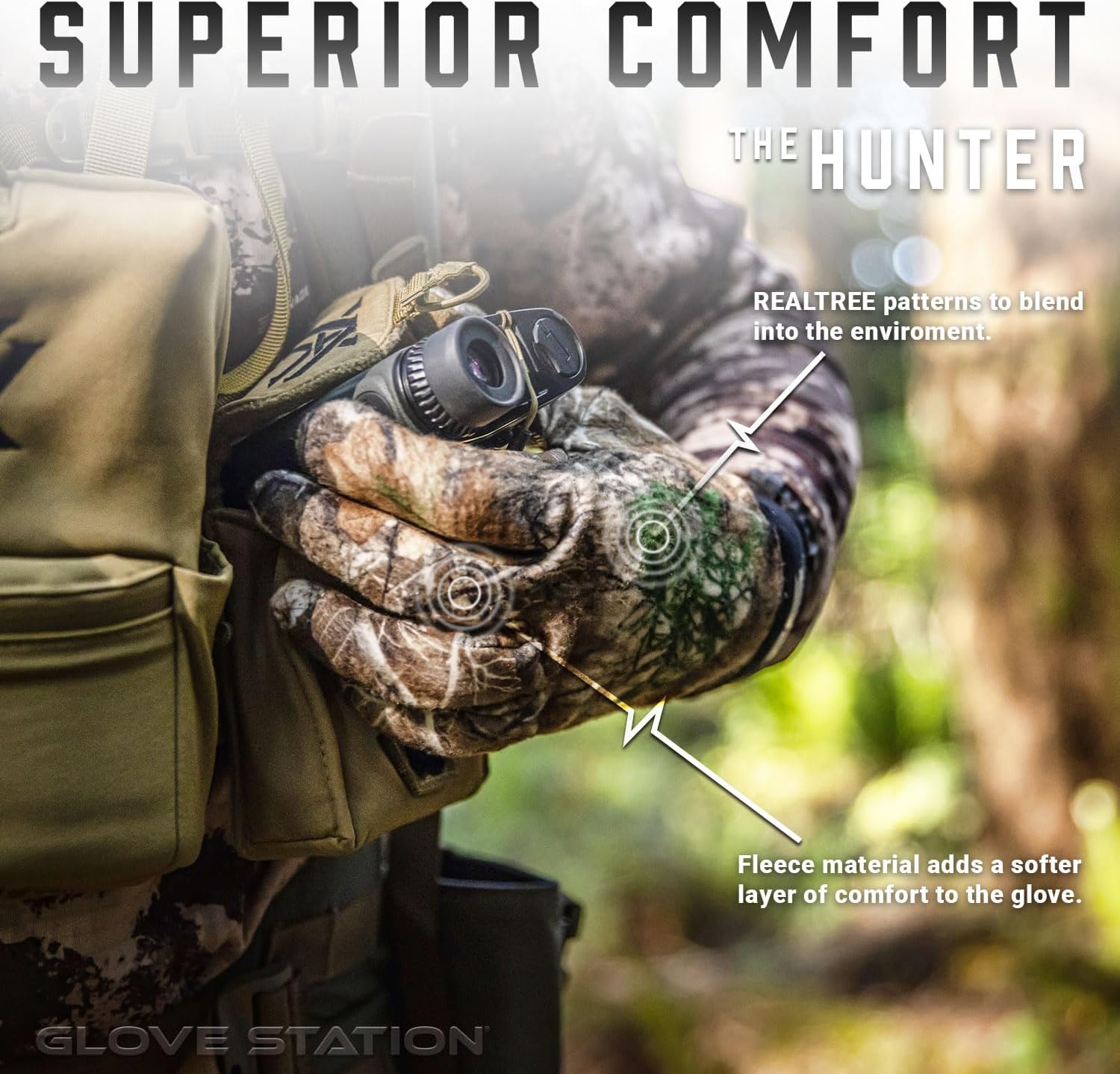 Glove Station Hunting Gloves, Realtree (Medium) - Anti-Slip Camo Hunting Gloves for Men & Women with Touchscreen-Compatible Fingertips - Bow, Archery Accessories - Image 5