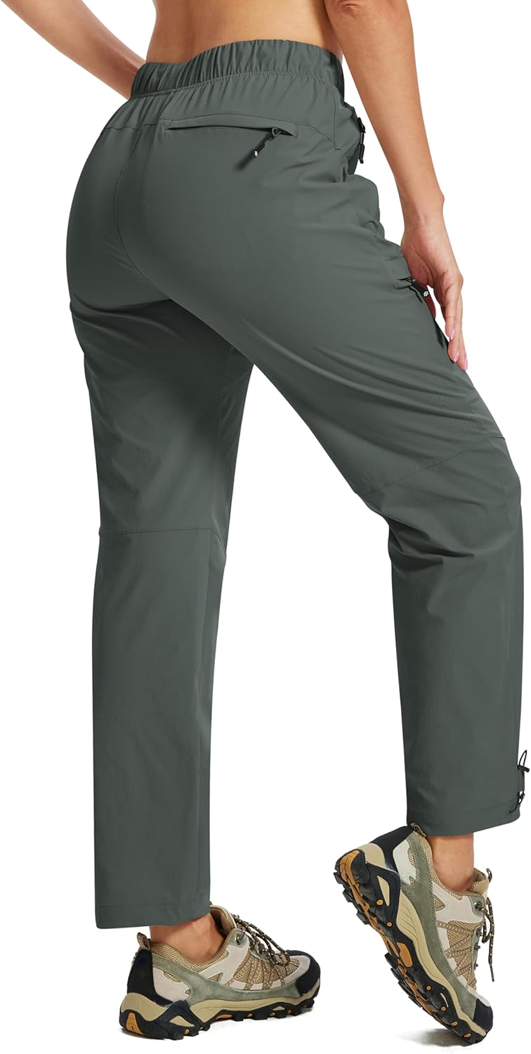 MoFiz Womens Cargo Hiking Pants Water Resistant Lightweight Quick Dry Travel Outdoor Work Trip Pants with Zipper Pockets - Image 2