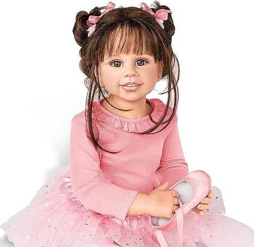 Miniatura 5 de The Ashton-Drake Galleries Muñeca Lara Ballerina Lifelike So Truly Real® con peso totalmente posable con piel de vinilo suave RealTouch® y tutú de