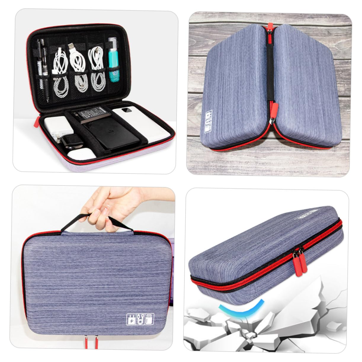 Bolsa Organizadora de Cables Rígida Oxford EVA Portátil