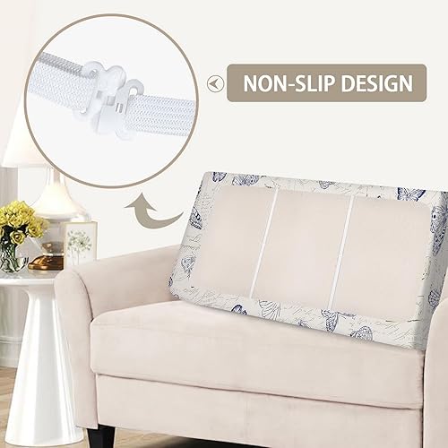 Miniatura 5 de SearchI Fundas de cojín elásticas impresas para sofá, fundas de cojín de repuesto para sofá, protector de muebles suave con parte inferior elástica