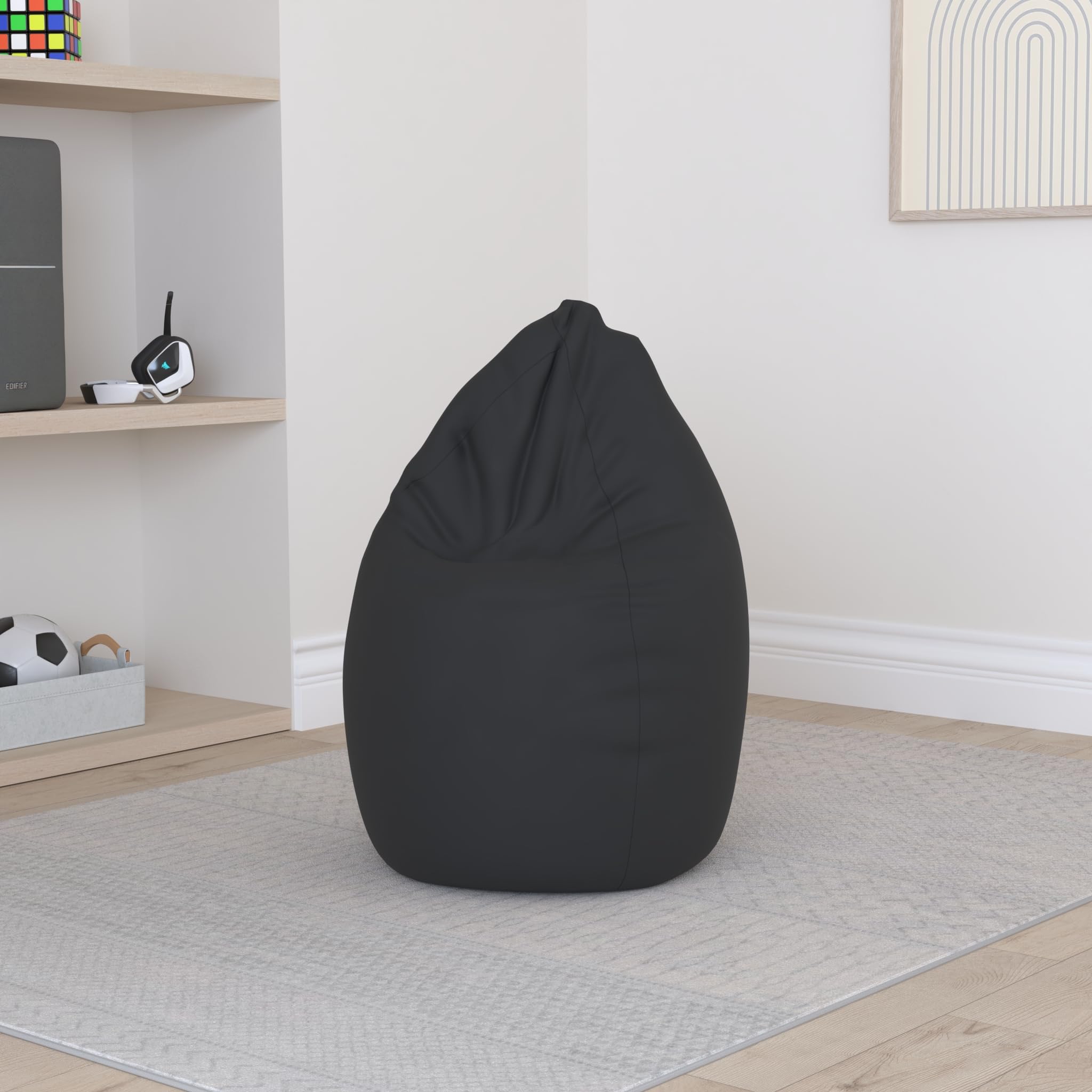 Poltrona A Sacco Green Bean Con Schienale - 220Lt, Rivestimento Lavabile, 60x60x90cm - Foto 4