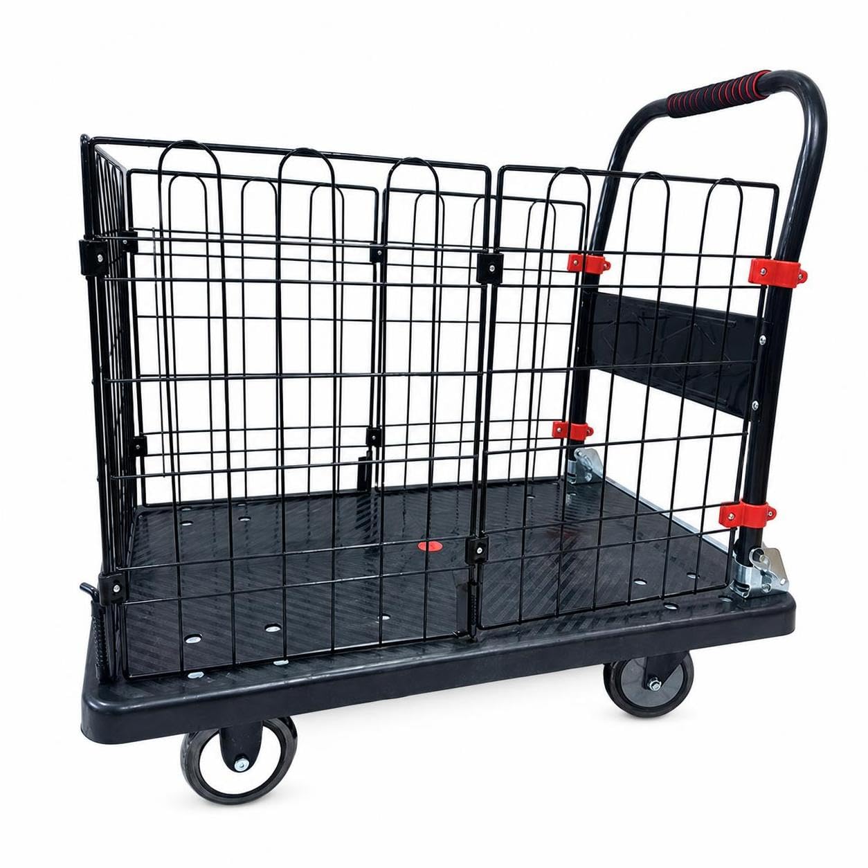 Carrello di Servizio Pieghevole in Metallo per Magazzino e Trasporto, per deposito - per spedizioni, 60 * 90cm