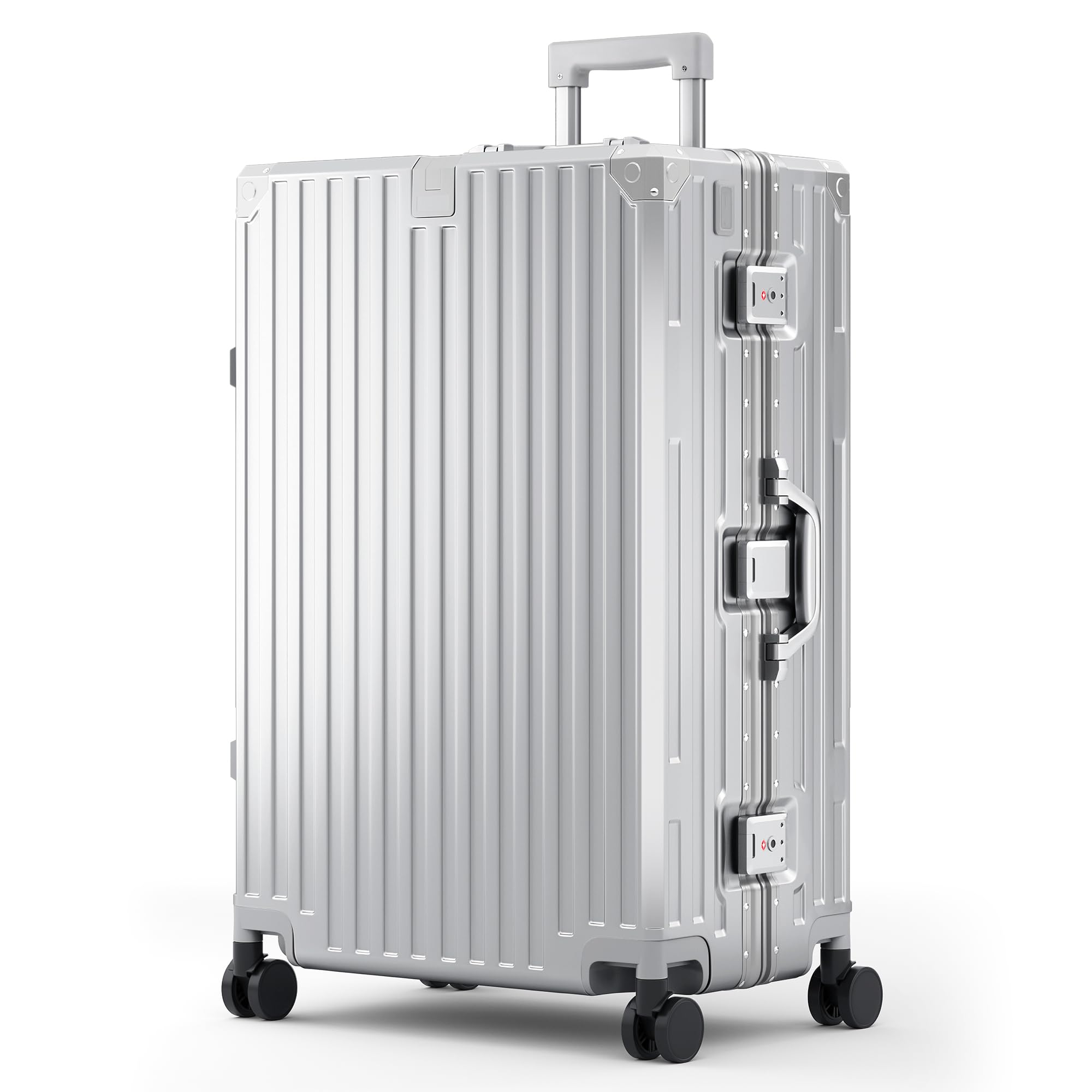 Zipperless Checked Luggage with Aluminum Frame, 28 Inch Suitcase