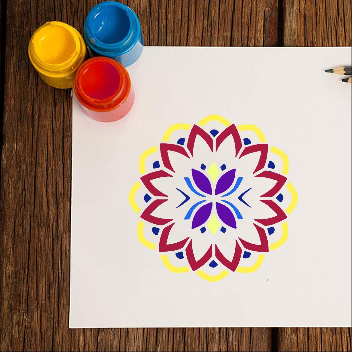 64 Pack Mandala Dot Painting Templates Stencils, Small Mandala Template Stencils for DIY Art Project Rock Painting, Painting on Wood, Fabic, Glass, Metal and Walls Art (3.6x3.6 inch)