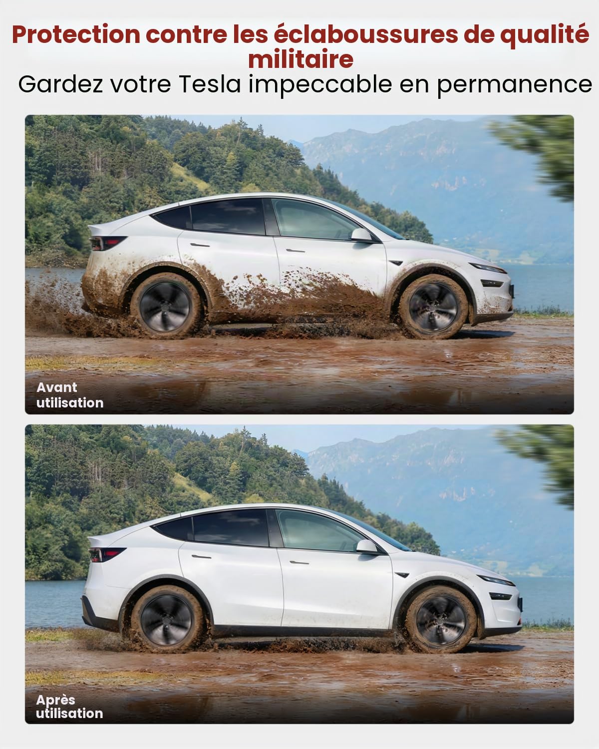 REEVAA Tesla Lot de 4 bavettes Garde-Boue pour Le modèle Y Juniper 2025 à 2026, Noir