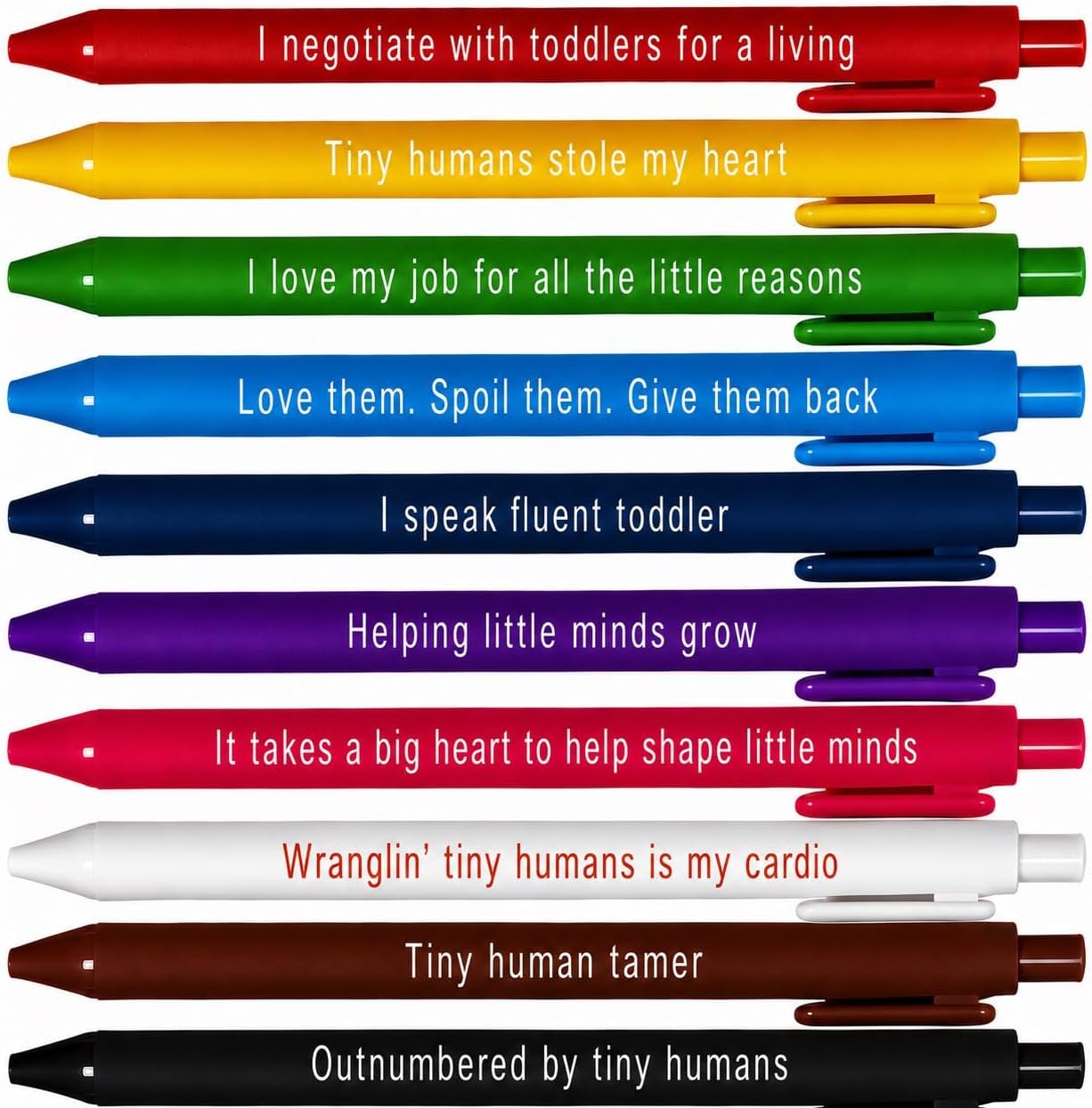 10PC Daycare PreK Kinder Teachers Appreciation Gift Writing Pens Bulk Set Thank You Gifts for Preschool Teacher Coworkers Classroom Staff School Supplies Desk Accessories for Women Men Adults